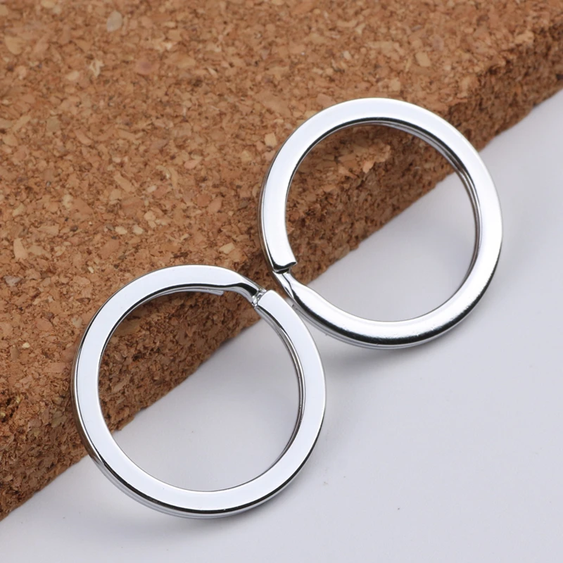 25MM Round Metal Keyring Rhodium Plated Split Key Ring Findings Fit Key