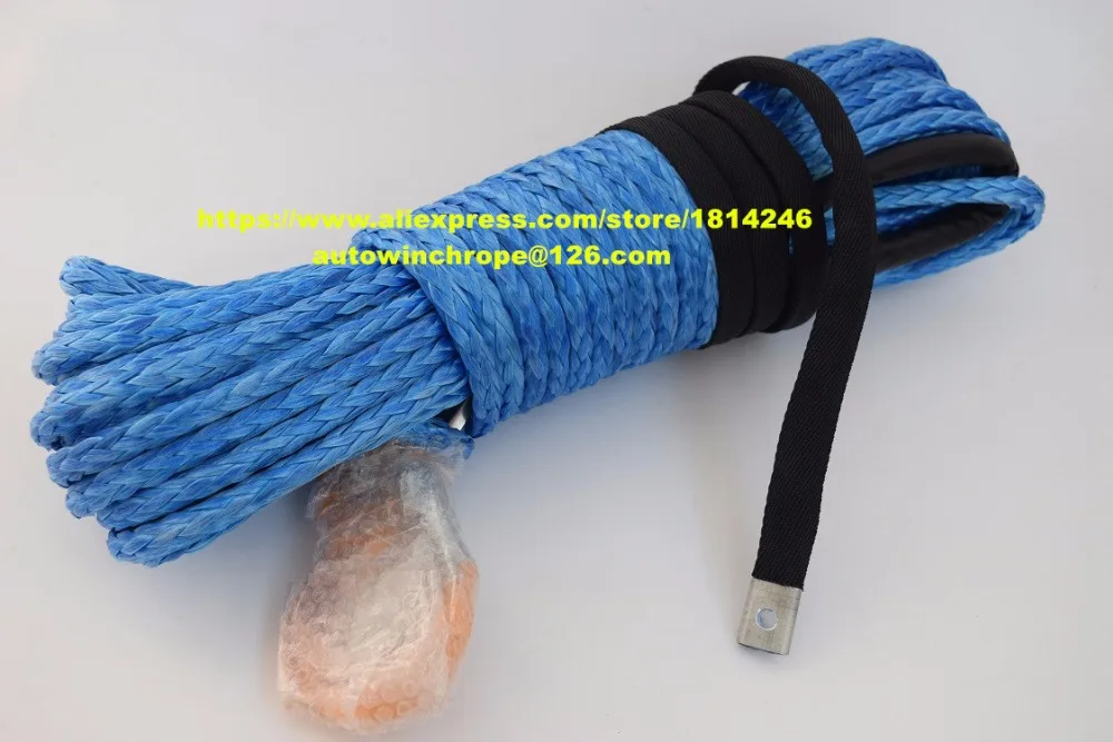Good Quality Blue 10mm*30m Synthetic Winch Rope Cable,UTV Winch