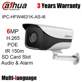 

Dahua IPC-HFW4631K-AS-I6 6mp Bullet IP Camera POE IR150m SD Card Slot Audio Alarm Interface IP67 Network Security camera