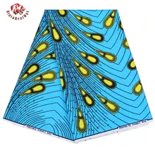 Полиэстер воск печатает ткань Анкара бинта настоящий воск высокого качества 6 ярдов африканская ткань для вечерние платья FP6129