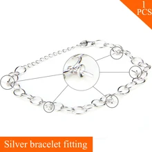 925 sterling silver bracelet accessory for women DIY charms bracelet jewelry, can stick 5pcs pearls on