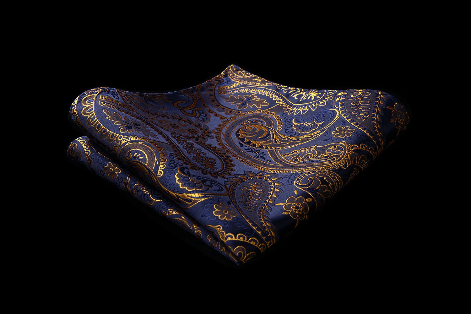  Men Tie New Party Paisley Gold Navy Classic Woven Silk Wedding Necktie Handkerchief Set TF4015V8S