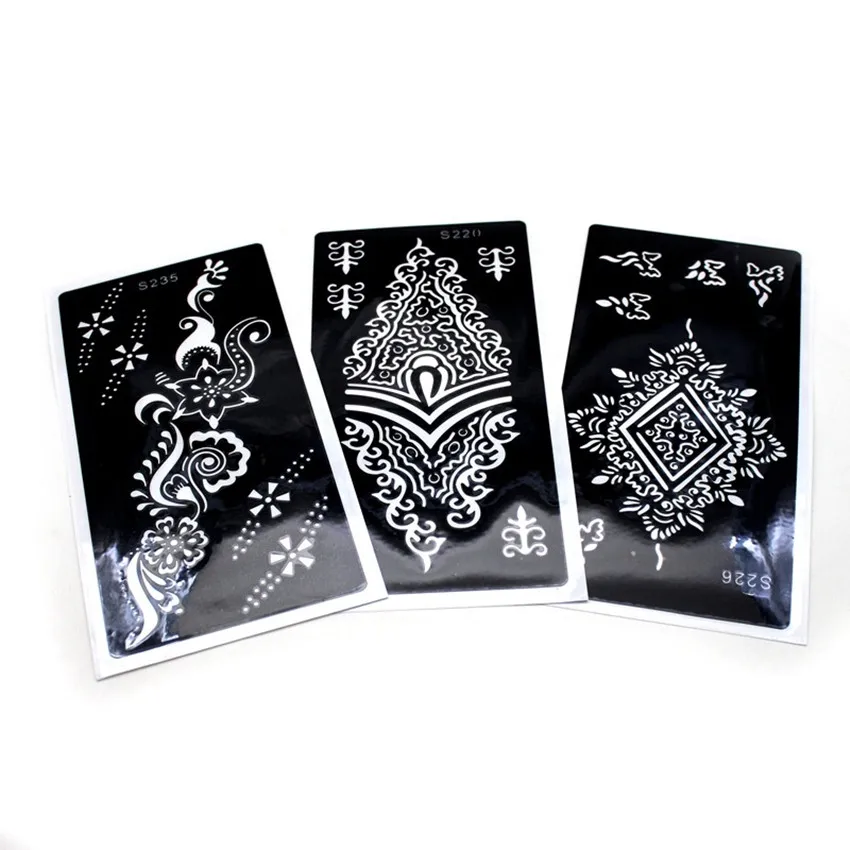 

Henna Tattoo Stencil Spray Flash Women Body Glitter Temporary Airbrush Drawing Semi-permanent Template dropshipping