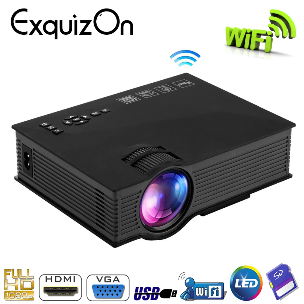Original Uc46 Uc46+ Wifi Hd Mini Portable Projector 1200 Lumens Led Home Cinema Support Miracast