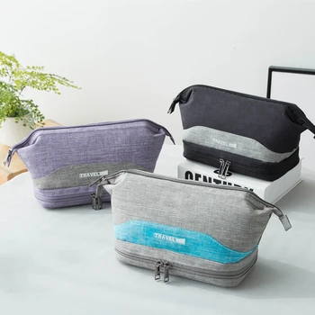 

50PCS / LOT Travel Makeup Storage Bag Women's Cosmetic Bag Closet Organizer Cationic Dry Wet Separation Waterproof Wash Bag