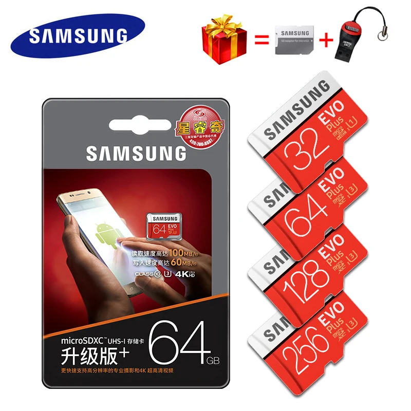 Original Samsung EVO 32GB 64GB 128GB SDHC mini Carte Memoire C10 64GB SDXC  U3 Cartao SD safe for Smartphone Memory Flash drive - buy at the price of  $11.26 in aliexpress.com