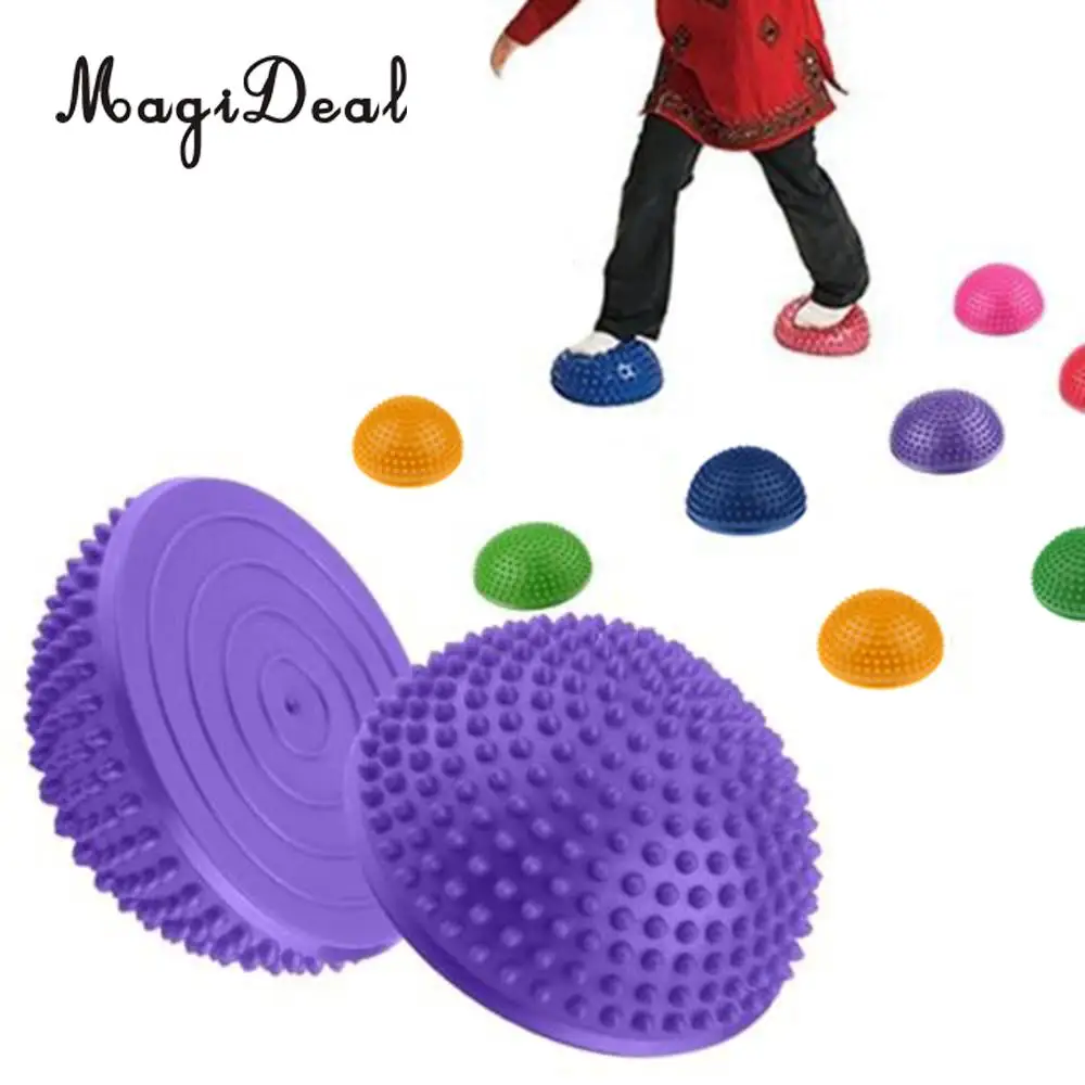 

6 Pieces Hedgehog Styled Balance Pod Half Ball Physical Fitness Exercise Balance Trainner for Kids Adults Outdoor Sport Toys