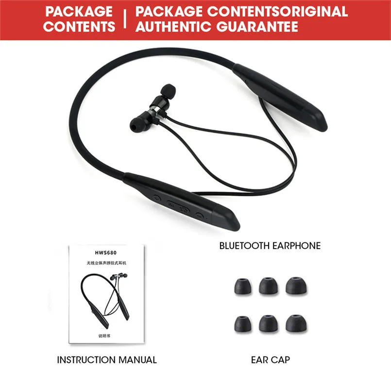 Multifunction Bluetooth Sports Earphone Multi-Purpose Plug-In card Neck-Mounted HWS680 Bluetooth V4.2+EDR Headset 40MR2003