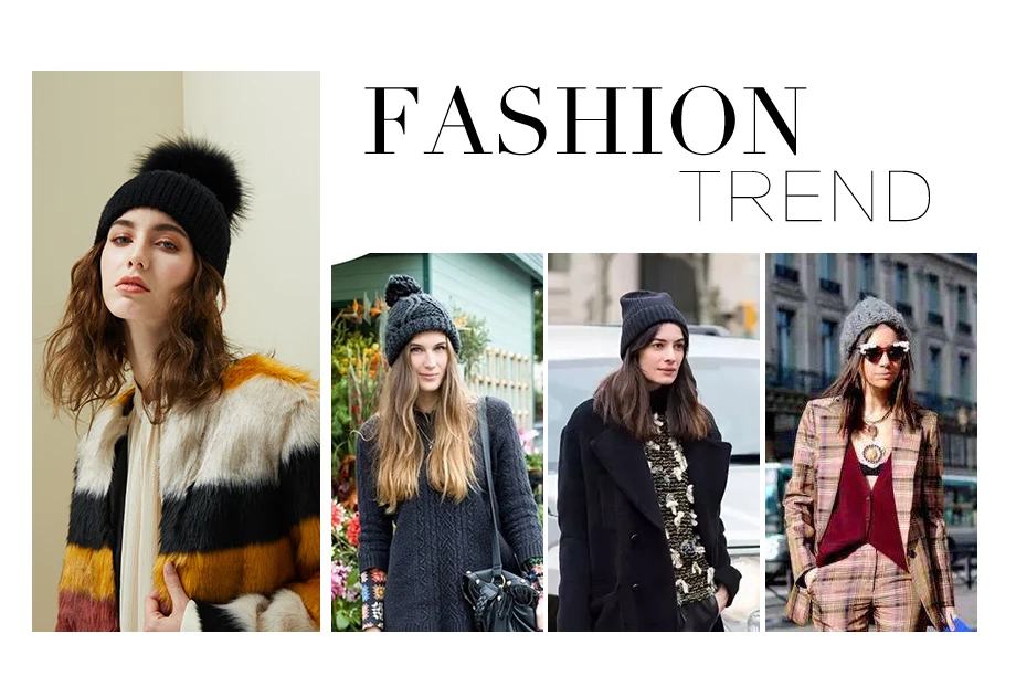 Woman Winter Hat Imitation Mink Fur Slouchy Beanie Thick Warm Turban Femme Straight Crochet Wool Hat Fur Pompom Skullies Beanies (3)