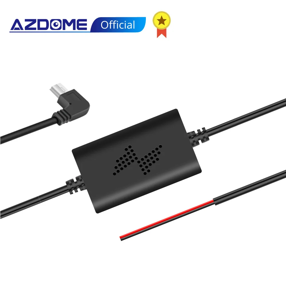 

AZDOME 12/24V to 5V 3A Mini USB Hardwire Kit DVR Power Adapter Cable for M11 M06 GS63H PG01 PG02 Dash Cam Low Voltage Protection