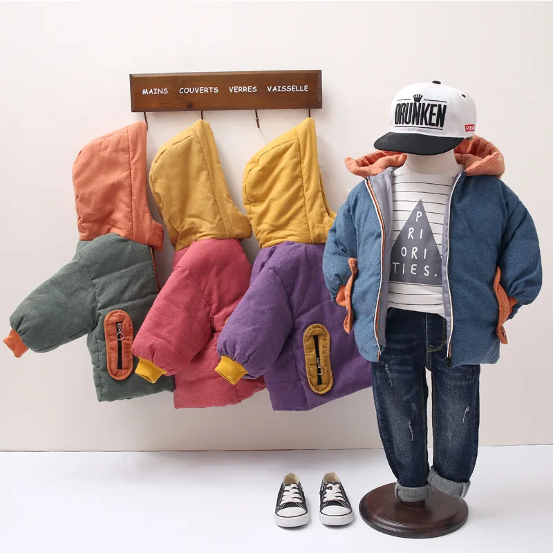 

New Boy Girl Children Jacket Autumn And Winter Thick Feather Down Cotton Clothes Wear