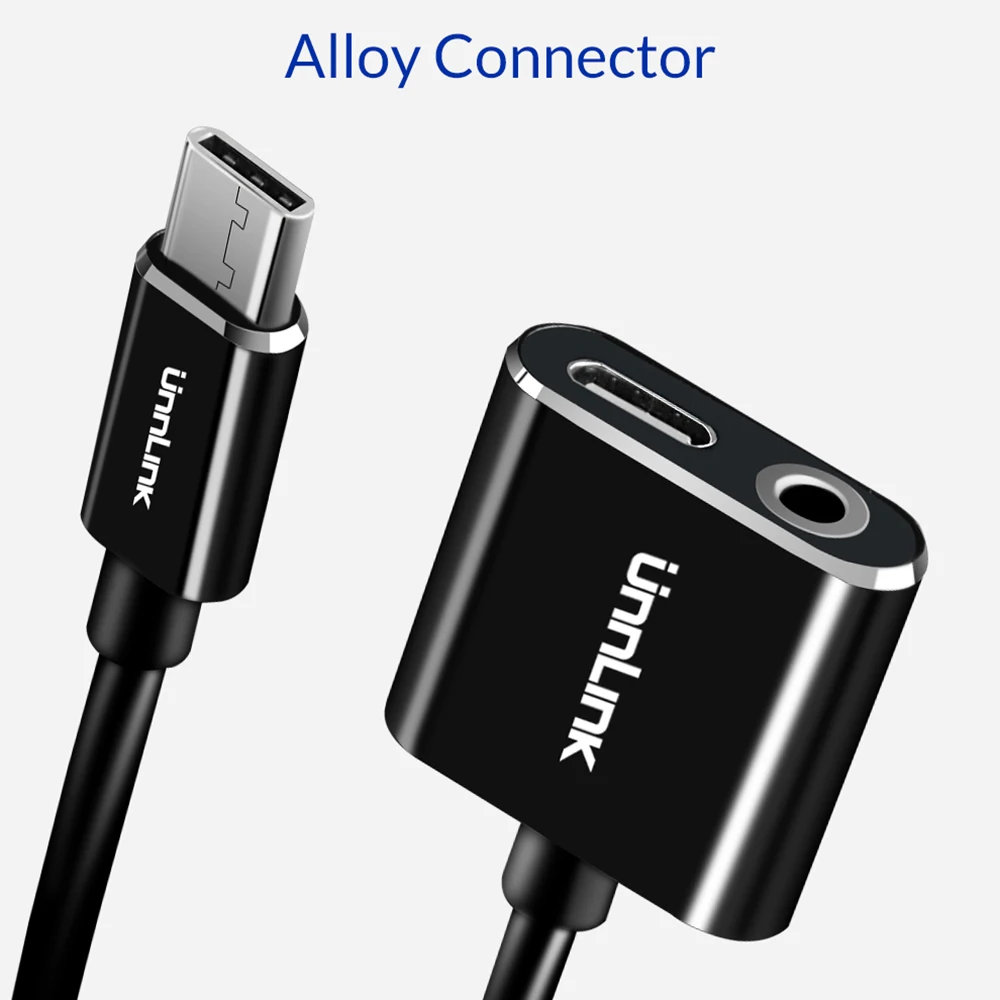 Unnlink usb type-C аудио зарядный адаптер 2 в 1 type C штекер для женщин 3,5 мм разъем для наушников+ зарядный конвертер для mate20 p20