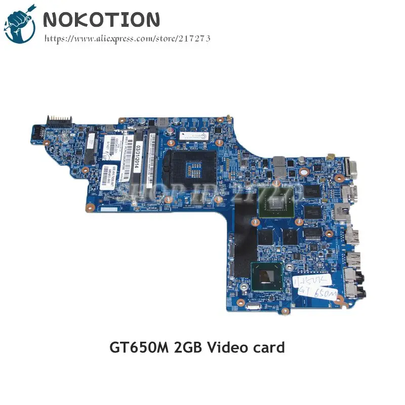 NOKOTION 682040-501 682040-001 48.4st06021 основная плата для ноутбука hp DV7-7000 материнская плата HM77 DDR3 GT650M 2 Гб видеокарта