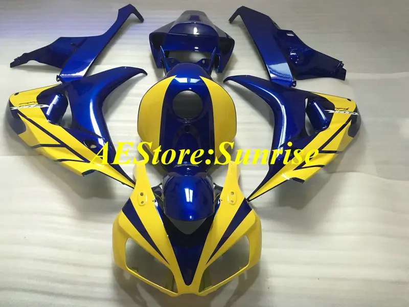 

Motorcycle Fairing kit for HONDA CBR1000RR 06 07 CBR 1000RR 2006 2007 CBR1000 ABS Yellow blue Fairings set+gifts HG18