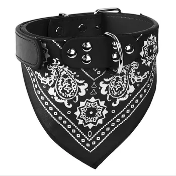 

Black Pet Dog Scarf Collar Bandana Cat Leather Collars Big Dog Bulldog Accessory Hoody Decoration Chihuahua Product Dropshipping
