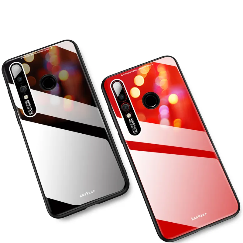 

Fashion Tempered Glass Solid Color Cover Phone Case For Huawei P20 P30 Honor 20 Mate 20 20X Pro Lite Nova 3 3i 4 Back Cover Capa