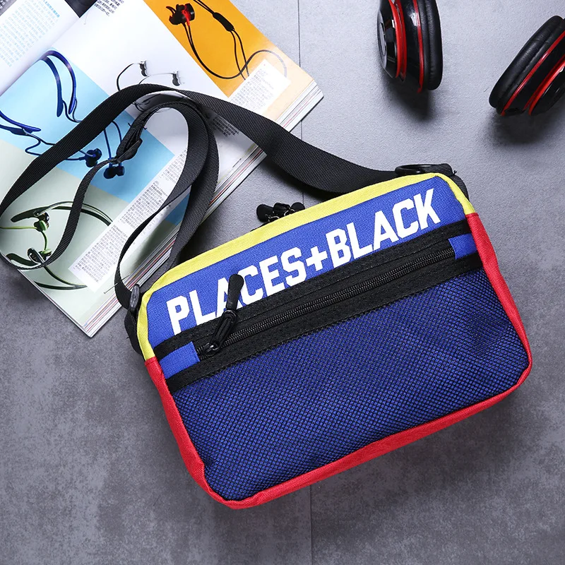 

Youth Men Bag Hip pop Kpop Korean Student Fashion Street style Men shoulder bags Adjustable Strap Chest Bags Messager Bags