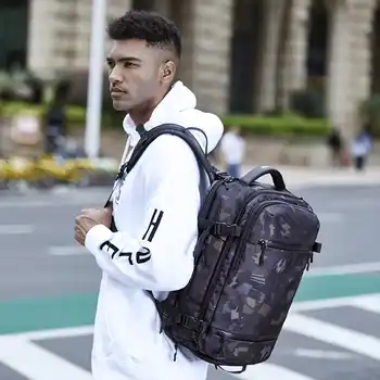 OZUKO New Men Backpack for 15"17" Laptop Backpacks Water Repellent Multifunction Bag USB Charging Travel Backpack Large Mochila