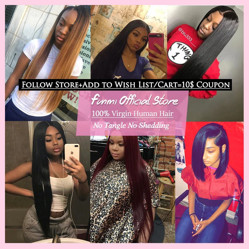 Raw Indian Straight Hair Bundles Unprocessed Indian Virgin Hair Bundles 100% Human Hair Extensions 1/3/4 Bundles Funmi Hair