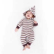 Kawaii Baby Boys Girls Clothes Striped Baby Rompers Costume Winter Cotton Clothes For Boys Girls Warm Jumpsuit