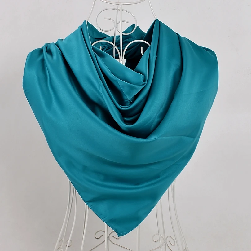 [BYSIFA] Новые однотонные женские большие квадратные шарфы 100*100 см, осенне-зимний Роскошный Матовый атласный шелковый шарф, брендовый головной шарф