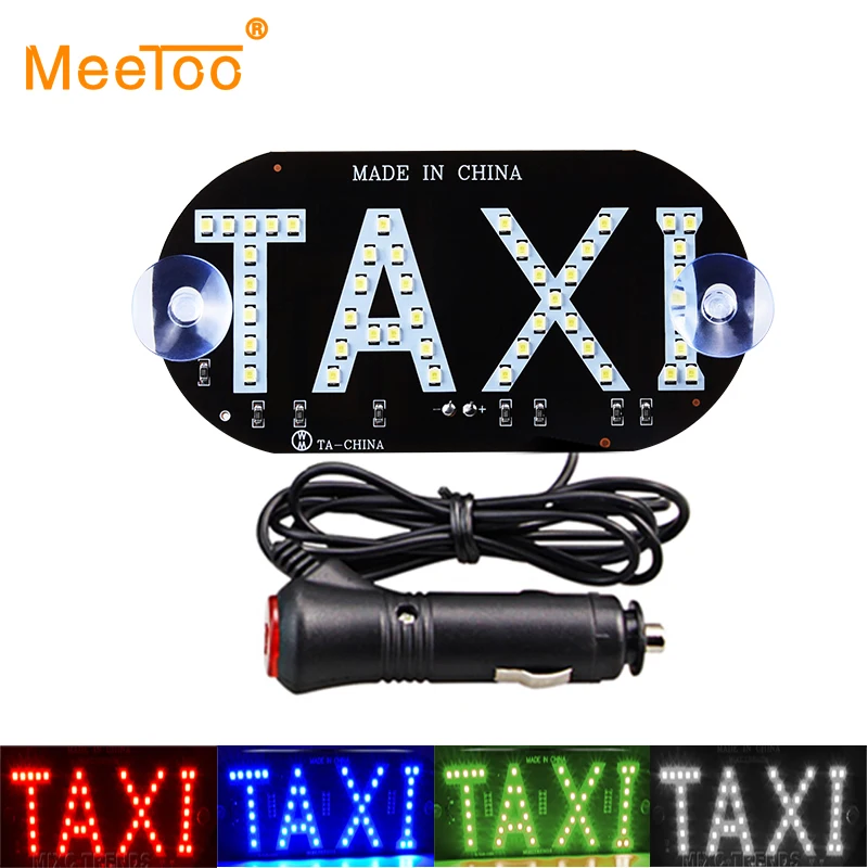 12V Taxi LED Panel Light RGB Auto Windscreen Cab indicator Lamp Inside Light Sign LED Windshield License Plate Taxi Light Lamp