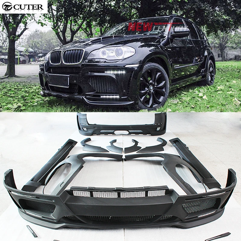 FRP X5 E70 A Style Unpainted car body kit front bumper rear bumper side