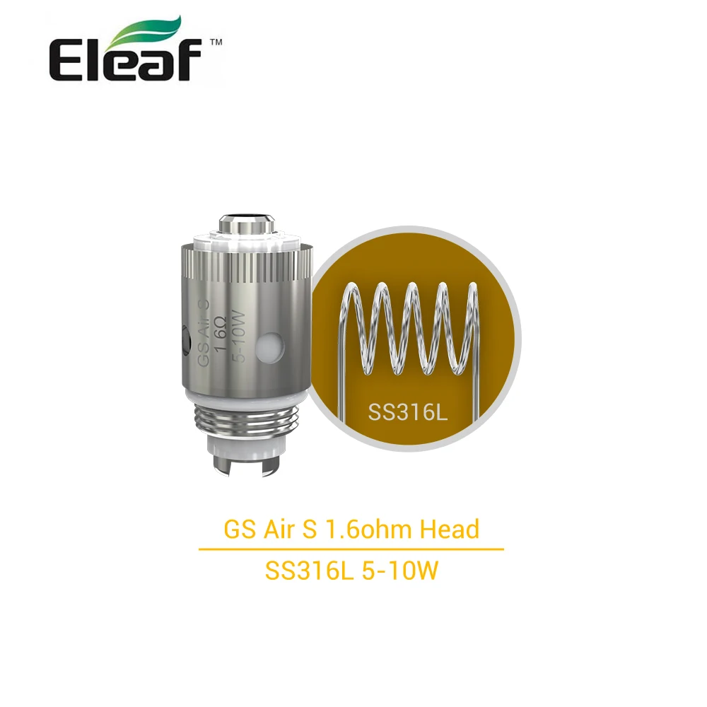 Оригинальный картридж Eleaf iTap емкостью 2 мл с головкой GS Air S 1 6 Ом (SS316L) 5 10 Вт для