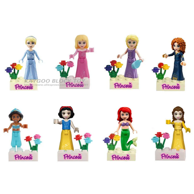 8Pcs Fairy Tale Princess Girl Model Building Doll Figures Bricks Blocks Kid Friends Children Toys Compatible | Игрушки и хобби