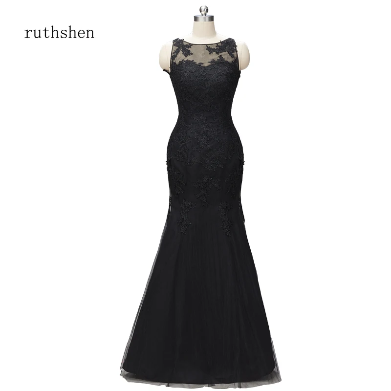 Ruthshen Moeder van de Bruid Jurken voor Bruiloft Kant Bruidegom Moeder Avondjurken Plus Size Zwarte Lange Mermaid Jurk 2019 Ruthshen Moeder van de Bruid Jurken voor Bruiloft Kant Bruidegom Moeder Avondjurken Plus Size Zwarte Lange Mermaid Jurk 2019