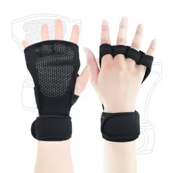 Перчатки для тяжелой атлетики для мужчин и женщин для тренировок фитнес-Спорт Защита ладони перчатки для запястья Brace wrap дышащие удобные