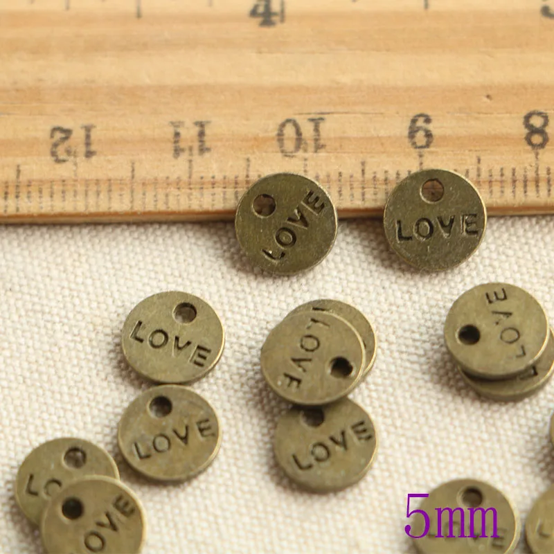 50pcs Tibetan BRONZE Plated plates hand made Charms Pendants for Jewelry Making DIY Handmade Craft 8mm