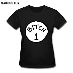 SAMCUSTOM bitch1 футболки для Для женщин Harajuku Забавный код Топы Леди Повседневное короткий рукав Футболка Топы