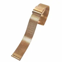 20 мм Нержавеющая сталь тонкая сетка Дамы Для мужчин браслет розовое золото wb1221a20sb