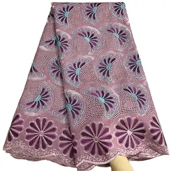 

New Arrival Nigeria Pink Lace Fabrics 5 yards African Dry Swiss Voile Lace High Quality Wedding Cotton in Switzerland XTR06