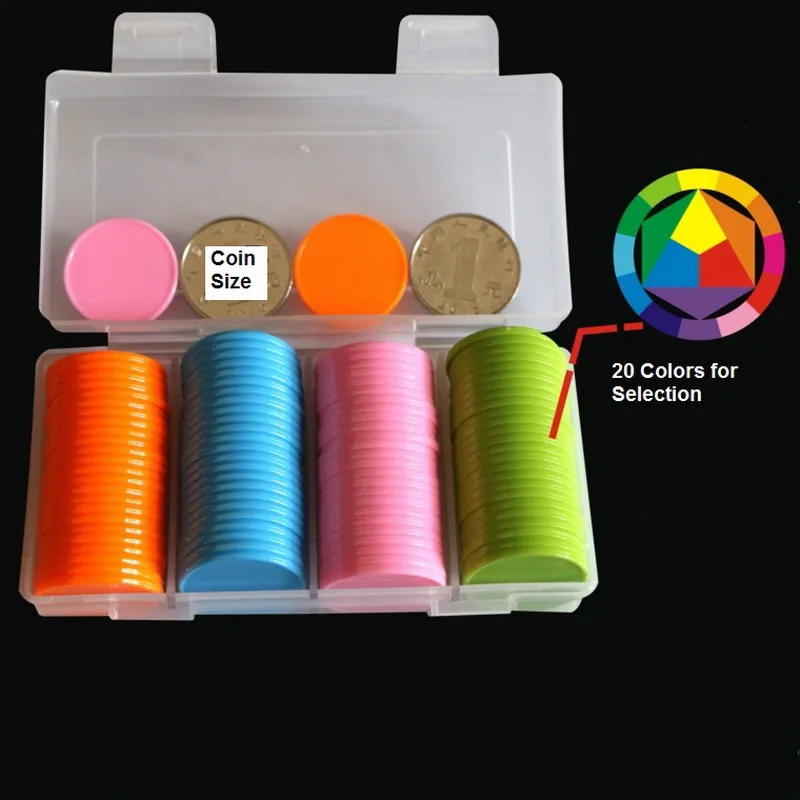 100 шт с коробкой детские развивающие игровые монеты математические игрушки пустые без значения Семейные настольные игры карты игры чип казино чип набор 25 мм* 2,1 мм