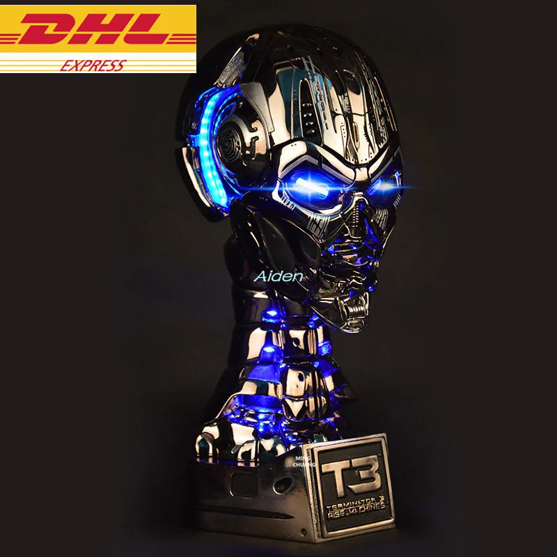 

15" Lady Terminator Statue The Skulls Bust T3 Head Portrait With LED Light GK Action Figure Collectible Model PF Toy 38CM B1310