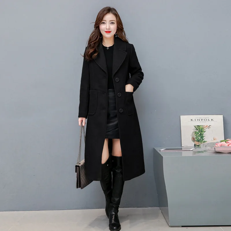 Haut Élégant Survêtement De Qmgood Gamme Green bourgogne Taille Mode Laine Manteaux Long Noir Féminine La Plus Femmes Chaud Occasionnel army D'hiver Slim 4xl Manteau iwOXZTkuP