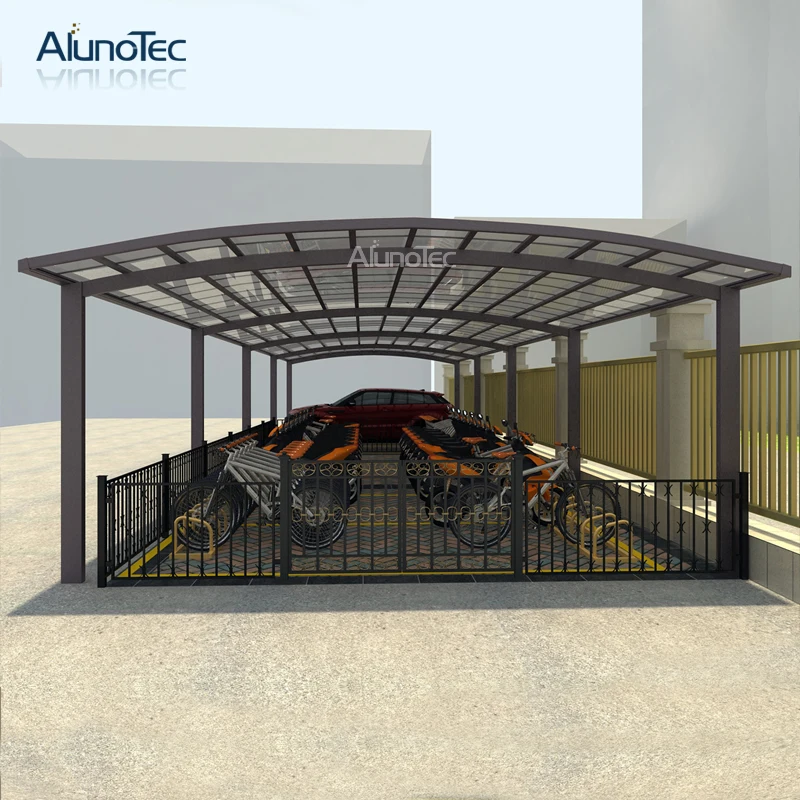 Polycarbonate Cover Garages Shelter Sun Shade for 2 Car 5.5m length x 6m width x 3m height