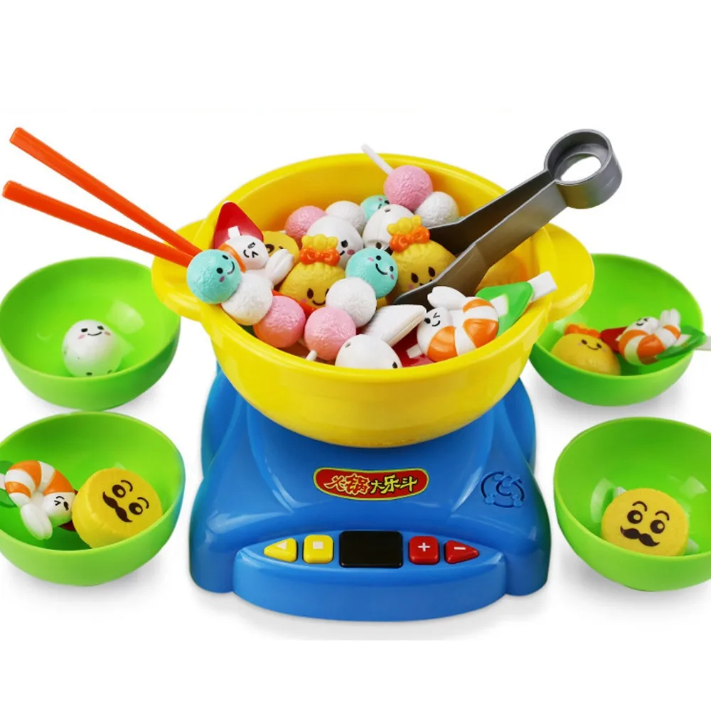 

Children Plastic Hot Pot Playset Toys with Chopsticks Egg Creative Fun Toys - Colorful