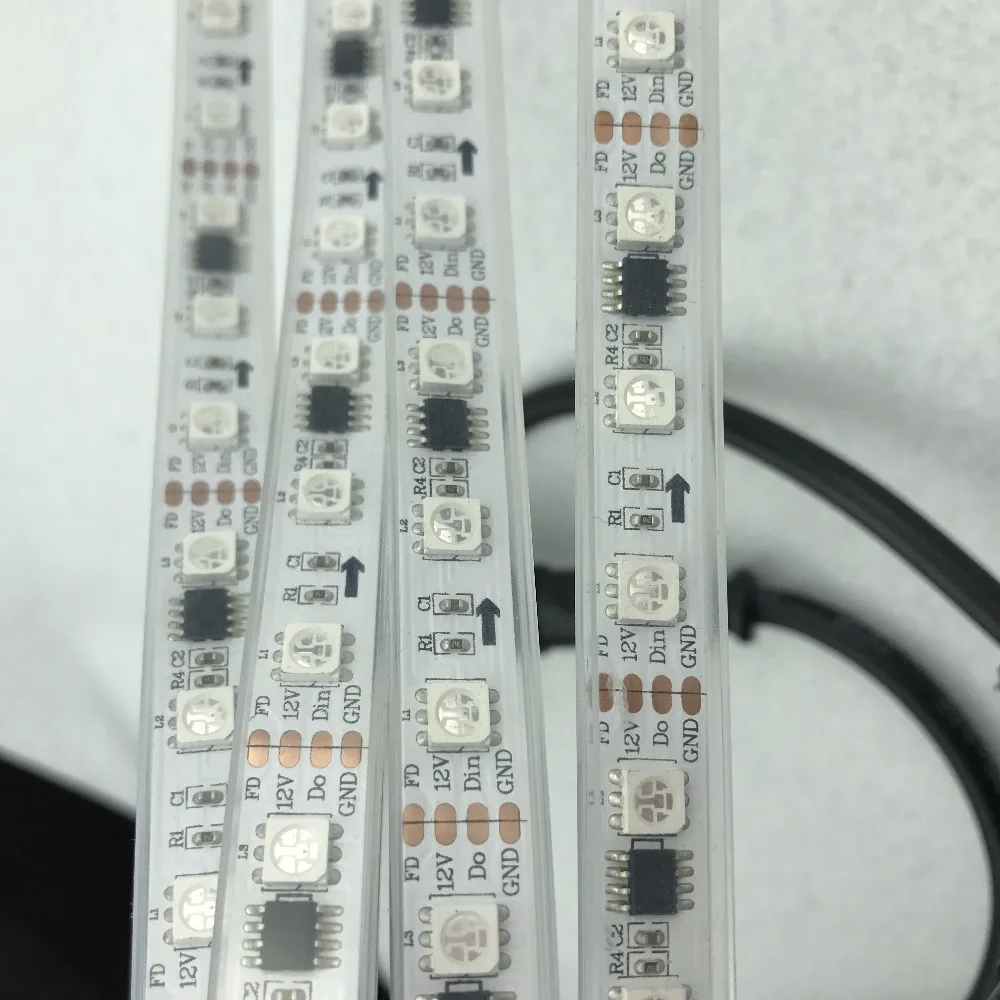 4 провода (с возвращенным сигналом) 5 м DC12V 60 светодиодов/м 20 шт. ws2811 ic/meter (20