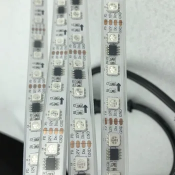 

4wires(with returned signal) 5m DC12V 60leds/m 20pcs ws2811 ic/meter(20pixels) led digital strip;IP68;waterproof in silicon tube