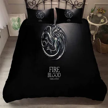 

HELENGILI 3D Bedding Set game of Thrones Print Duvet Cover Set Bedcloth with Pillowcase Bed Set Home Textiles #GOT-17