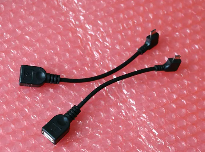 

2 pcs / 1 pair USB A 2.0 female to micro b 5pins male left + right Angle connector adapter cord Data Cable Extension line 15cm