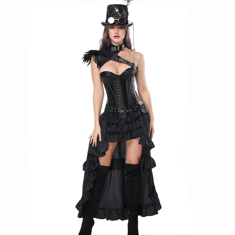 Buy Corzzet Sexy Burlesque Steampunk Black Leather 