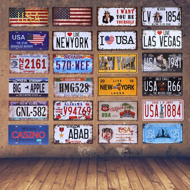 American Vintage Home Decor New York Tin Sign USA Car Plate Nevada ... American Vintage Home Decor New York Tin Sign USA Car Plate Nevada ...