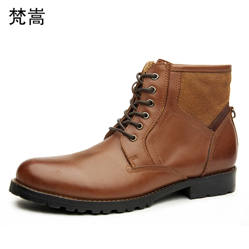 

Genuine Leather men's casual Riding boots all-match cowhide autumn winter British retro breathable Chelsea boots mens boots
