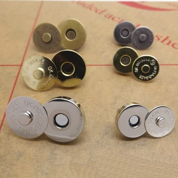 

200Set/lot 14mm*4mm Bronze/Silver/Gold/Black Metal Magnet Button For Bags Magnetic Handbag Bag Clothes Sewing Scrapbooking