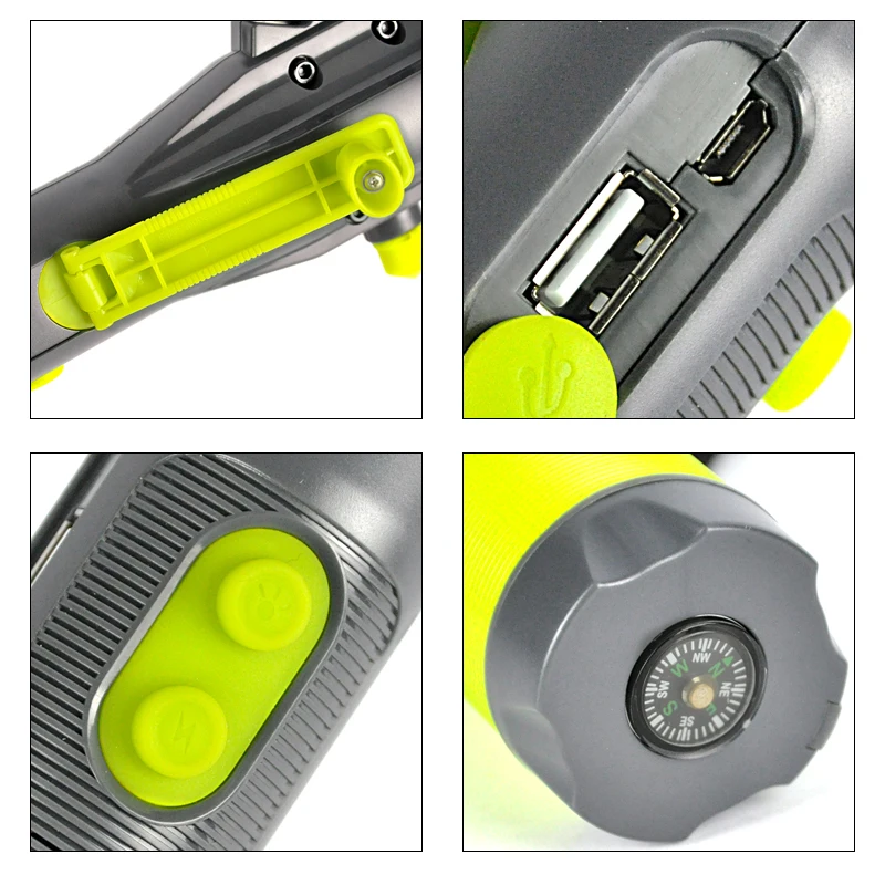 BORUiT Многофункциональный 3 светодиодный фонарик USB Ручной подзарядки вспышка портативное зарядное устройство в виде фонарика тактический фонарь аварийный молоток компас фонарь