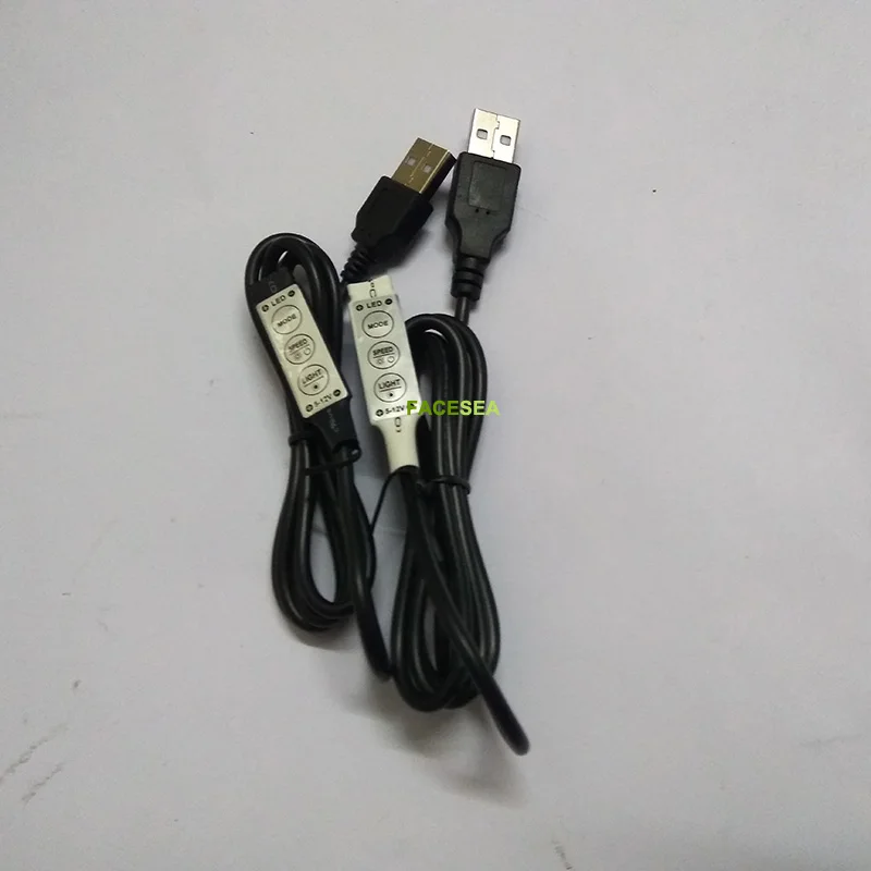 1 м DC 5 в USB светодиодный RGB контроллер мини 3Key 4Pin пульт дистанционного управления диммер с иглой для SMD 5050 3528 5В RGB Разъем светодиодной ленты